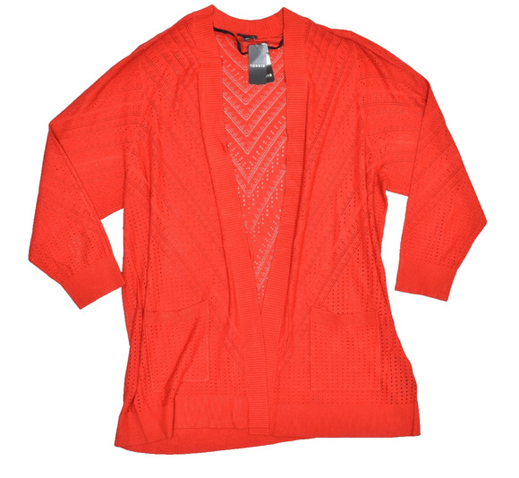 torrid Sweaters - NEW Torrid Plus Size 3 Open Front Duster Cardigan Sweater Red Orange